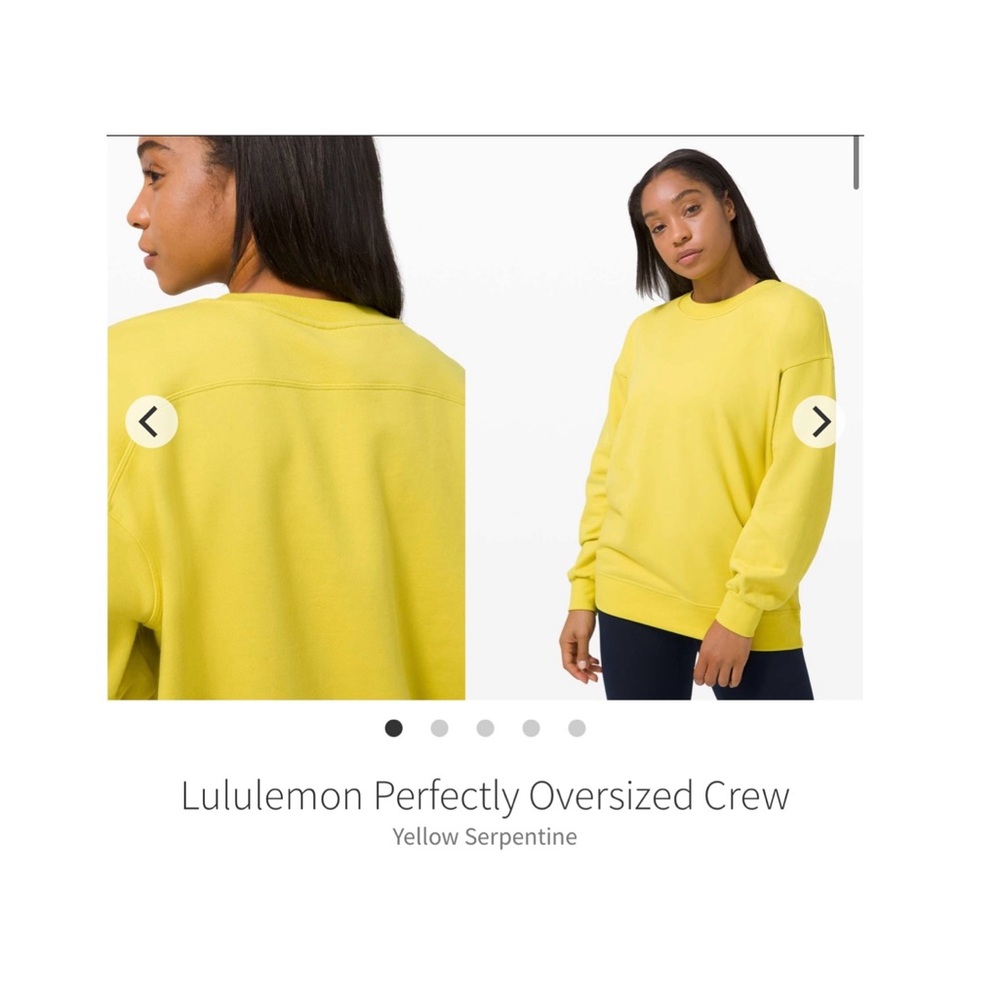 BNWT Lululemon Perfectly Oversized Sweatshirt. Sz 12.  Yellow Serpentine.